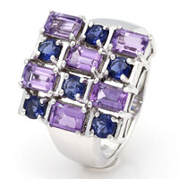 Zilveren ring met amethisten