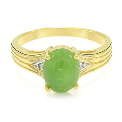 Zilveren ring met een keizerlijk chrysopraas