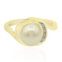 Gouden ring met een gouden zuidzee parel (TPC)