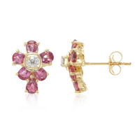 Gouden oorbellen met Onverhitte Padparadscha Saffieren (AMAYANI)