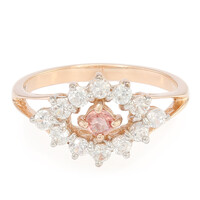 Zilveren ring met een Padparadscha saffier