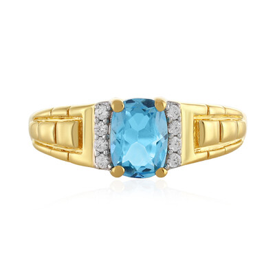Zilveren ring met een Zwitsers-blauwe topaas