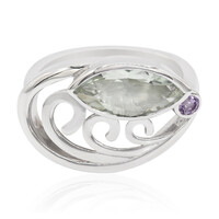 Zilveren ring met een groene amethist