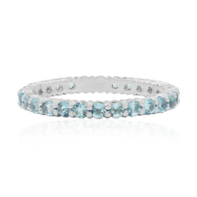 Zilveren ring met Zwitsers-blauwe topaasstenen (MONOSONO COLLECTION)