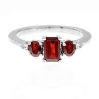 Zilveren ring met een Indische Granaat