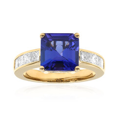 Gouden ring met een AAA tanzaniet (CIRARI)