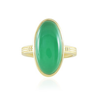 Zilveren ring met een groene chalcedoon