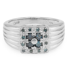 Zilveren herenring met Fancy diamanten