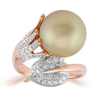 Gouden ring met een Gouden Kabira Zuidzee Parel (TPC)