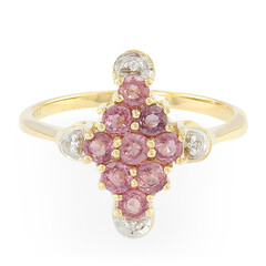 Gouden ring met Onverhitte Padparadscha Saffieren (AMAYANI)