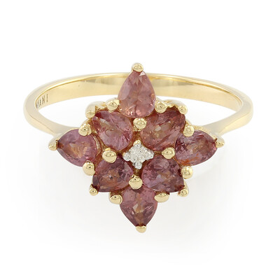 Gouden ring met Onverhitte Padparadscha Saffieren (AMAYANI)