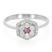 Zilveren ring met een Padparadscha saffier
