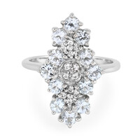 Zilveren ring met aquamarijnstenen