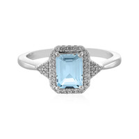 Zilveren ring met een hemel-blauwe topaas