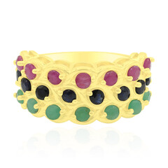 Zilveren ring met blauwe saffieren