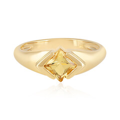 Zilveren ring met een gele beril