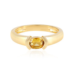Zilveren ring met een gele beril
