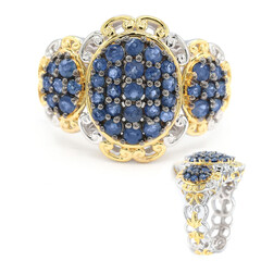 Zilveren ring met blauwe saffieren (Gems en Vogue)