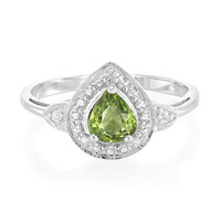 Zilveren ring met een AAA Groene saffier