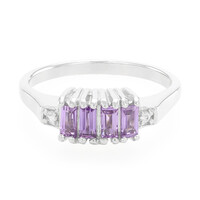 Zilveren ring met Onverhitte Purper Saffieren