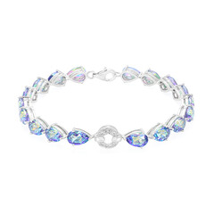 Zilveren armband met blauwe mystiek-topaasstenen