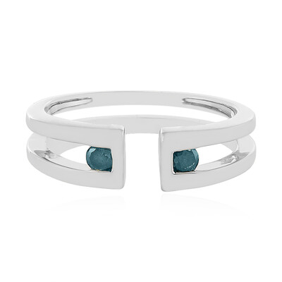 Zilveren ring met I3 Champagne Diamanten