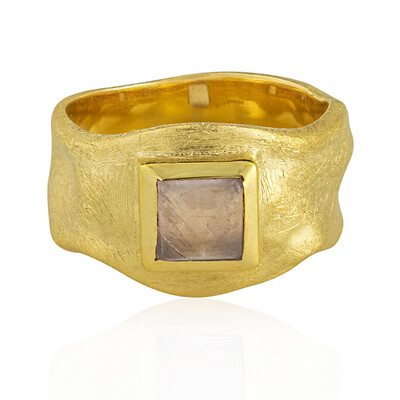 Zilveren ring met een rozen kwarts (MONOSONO COLLECTION)