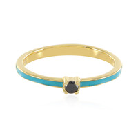 Zilveren ring met een zwarte diamant