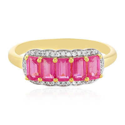 Zilveren ring met Madagaskar Roze Saffieren