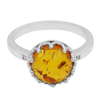 Zilveren ring met een barnsteen
