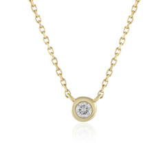 Gouden halsketting met een loepzuivere (G) diamant (de Melo)