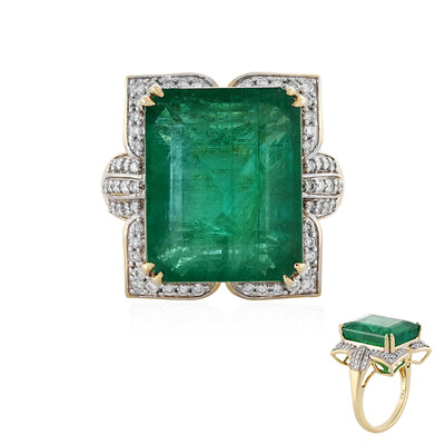 Gouden ring met een AAA Zambia smaragd (D'vyere)