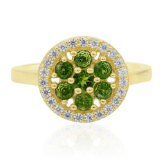 Zilveren ring met een Russische diopsied