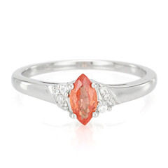 Zilveren ring met een Padparadscha saffier