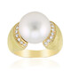 Gouden ring met een witte zuidzee parel (Michelle Albala)