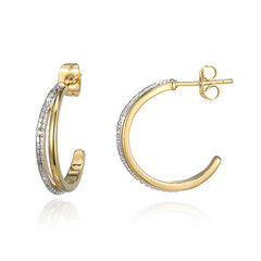 Messing oorbellen met I3 (I) Diamanten (Juwelo Style)
