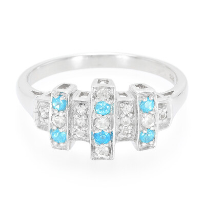 Zilveren ring met neon blauwe apatieten