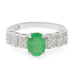 Zilveren ring met een Bahia-smaragd
