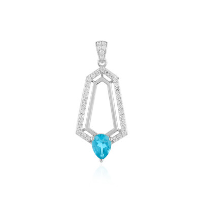 Zilveren hanger met een Paraiba Topaas