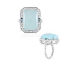 Zilveren ring met een Aqua Chalcedoon