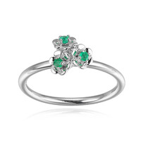 Zilveren ring met Braziliaanse smaragden