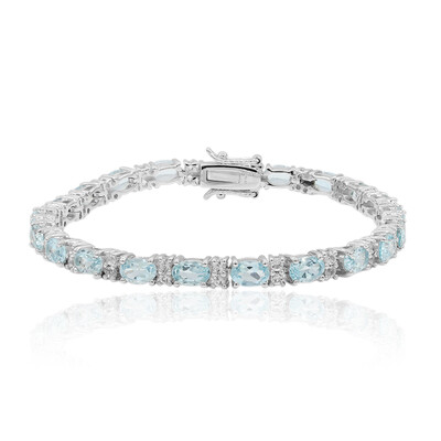 Zilveren armband met hemel-blauwe topaasstenen