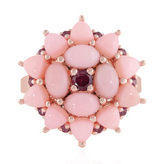 Zilveren ring met roze opalen