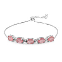 Zilveren armband met Pastelroze Kwartskristallen