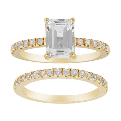 Zilveren ring met een witte topaas