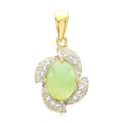 Zilveren hanger met een keizerlijk chrysopraas