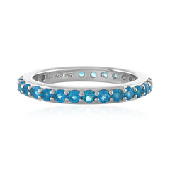 Zilveren ring met neon blauwe apatieten