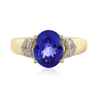 Gouden ring met een AAA tanzaniet (AMAYANI)