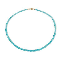 Gouden halsketting met Blauwe apatieten