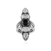 Zilveren ring met howlieten (Desert Chic)